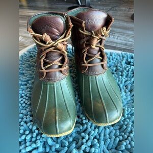 Sperry Green and Brown Water Resistant Rain Boots